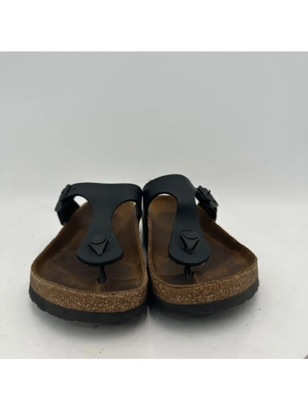 Birkenstock Gizeh Women Size 35 Black Birko-Flor T Strap Thong Leather Sandal
